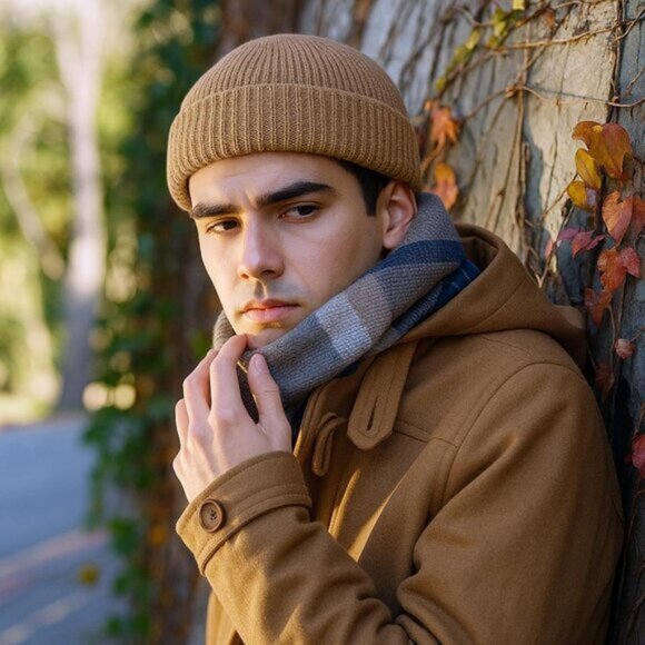 ⚡Unisex Black, Light Gray, Khaki, Beige 4 Pieces Watch Hat Fisherman Beanie - Picture 6 of 7